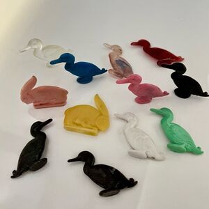 Vintage Cracker Jack Prizes Toys Plastic Rabbits Ducks